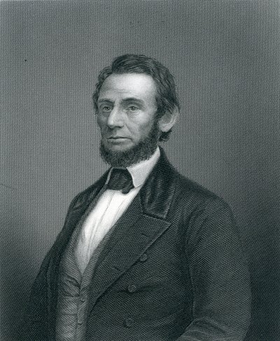 Abraham Lincoln, grabado por H. C. Balding, siglo XIX de English School