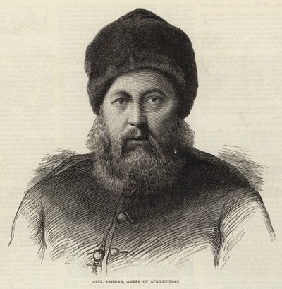 Abul Rahman, Emir de Afganistán (grabado) de English School
