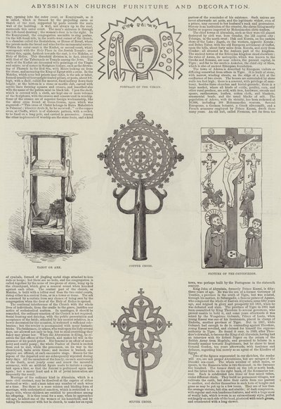 Mobiliario y Decoración de la Iglesia Abisinia (grabado) de English School