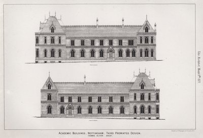 Edificios académicos, Nottingham, tercer diseño premiado de English School