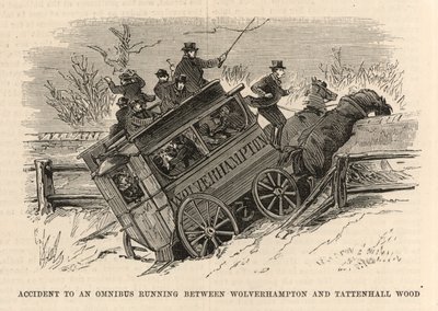 Accidente a un ómnibus que corre entre Wolverhampton y Tattenhall Wood de English School