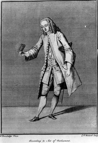Según el Acta del Parlamento, hecho por Louis Phillippe Boltard después de Bartholomew Dandridge, 1737 de English School