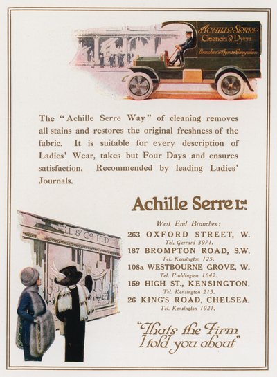 Achille Serre, limpiadores y tintoreros de English School