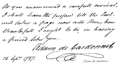 Adam de Cardonnel de English School