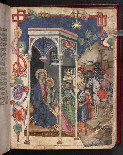 Agregar. 17466, f.40r Adoración de los Reyes Magos de English School