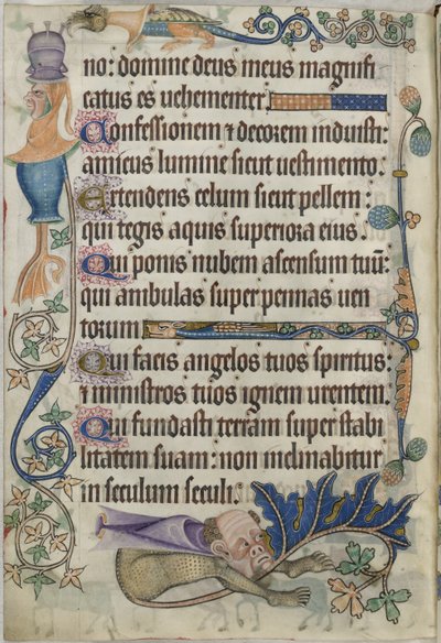 Agregar. 42130, f.182v Salmo 103, con grutescos, del 