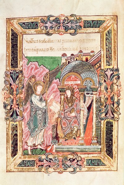 Añadir 49598 Anunciación, de la Bendición de San Aethelwold, Winchester, c.980 (vitela) de English School