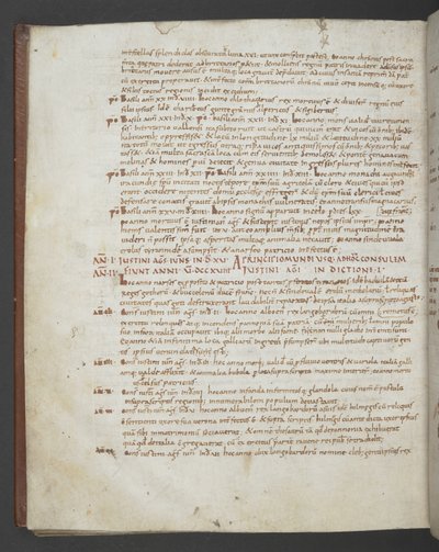 Agregar MS 16974 f.112v Eusebio de Cesarea, Chronicon, con adiciones de San Jerónimo, Próspero de Aquitania, Mario de Avenches y un autor anónimo (vitela) de English School
