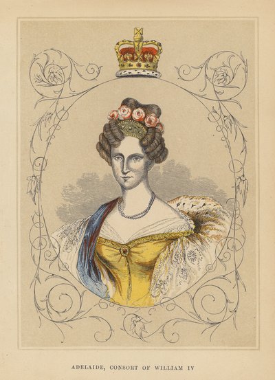 Adelaida, consorte de Guillermo IV (grabado coloreado) de English School