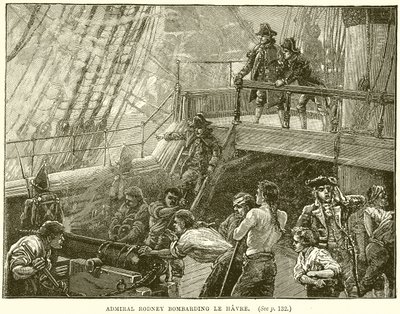 El almirante Rodney bombardeando Le Havre de English School