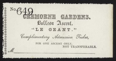 Entrada para el ascenso del globo Le Géant desde Cremorne Gardens, Londres de English School