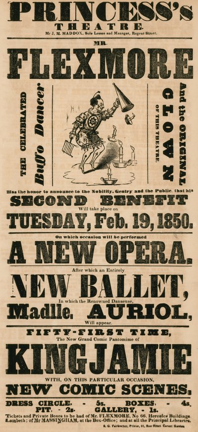 Anuncio para el Teatro de la Princesa, Londres de English School