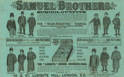 Anuncio de Samuel Brothers, Ludgate Hill, Londres de English School
