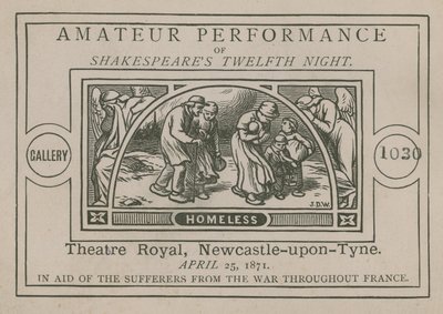Anuncio de una actuación amateur de Noche de Reyes de Shakespeare de English School