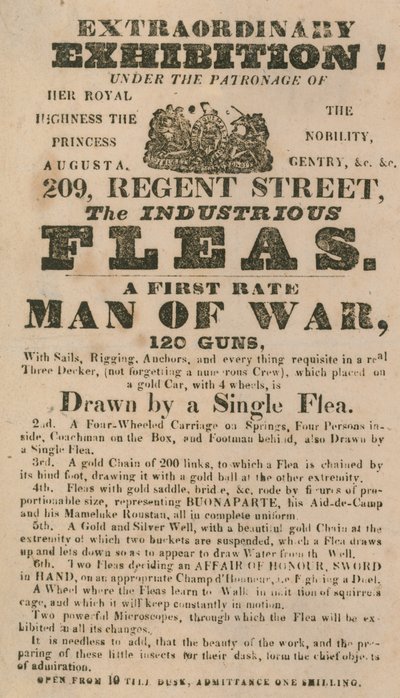 Anuncio de una exposición de Las Pulgas Laboriosas de English School
