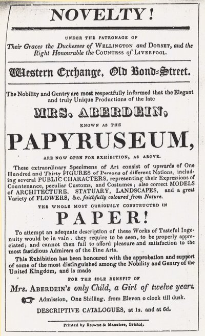 Anuncio de una exposición del Papyruseum de English School