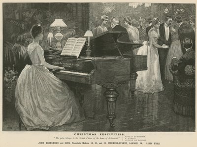 Anuncio del fabricante de pianos John Brinsmead and Sons, Wigmore Street, Londres de English School
