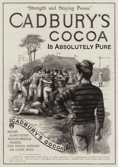 Anuncio, cacao de Cadbury (grabado) de English School
