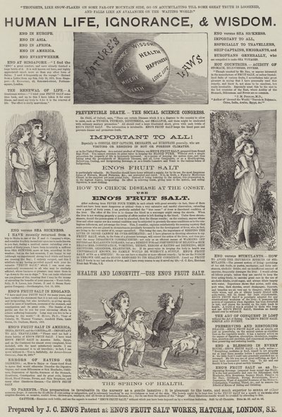Anuncio, Sal de Frutas de Eno (grabado) de English School