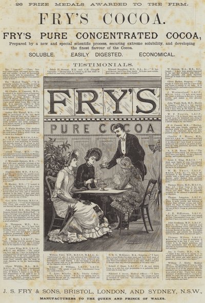 Anuncio, Cocoa de Fry (grabado) de English School