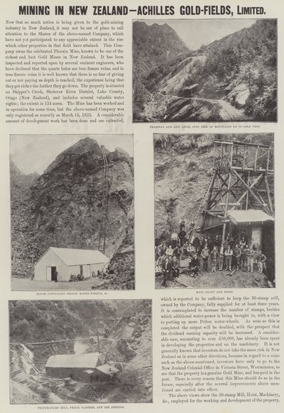 Anuncio, Minería en Nueva Zelanda, Campos de Oro de Aquiles de English School