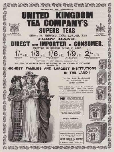Anuncio, Compañía de Té del Reino Unido de English School