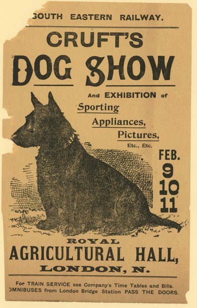 Anuncio para la Exposición Canina de Crufts de English School