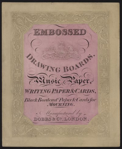 Anuncio de papel y tarjetas Dobbs & Co de English School