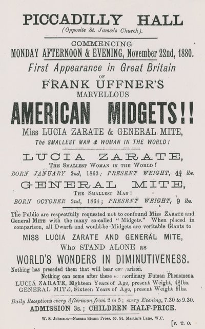 Anuncio de los Enanos Americanos de Frank Uffner de English School