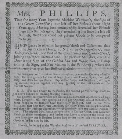 Anuncio para la Sra. Phillips de English School