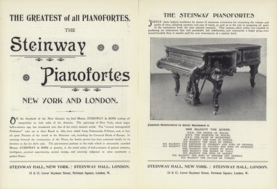 Anuncio de pianos Steinway de English School