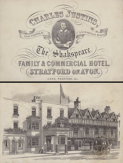 Anuncio del Hotel Shakspeare, Stratford on Avon, Warwickshire de English School