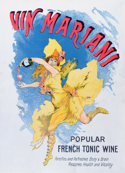 Anuncio de Vin Mariani de la revista Theatre, 1901 de English School