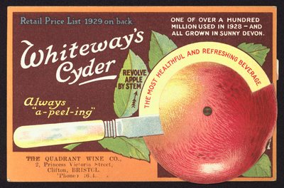 Anuncio de sidra de Whiteway (chromolitho) de English School