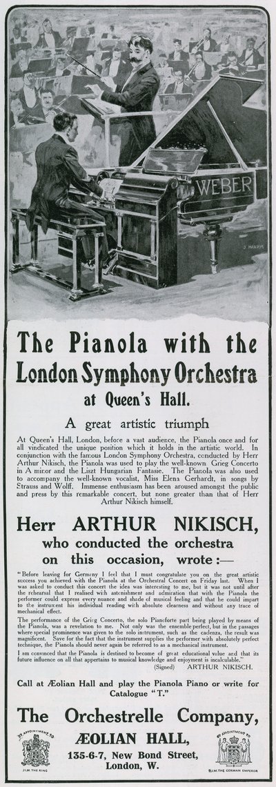 Anuncio de pianola de English School