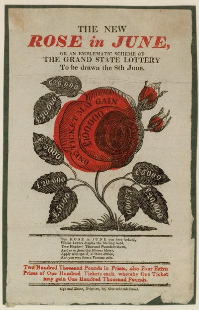 Anuncio de la lotería estatal de English School
