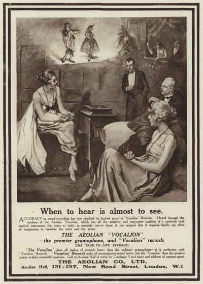 Anuncio del gramófono Aeolian Vocalion de English School