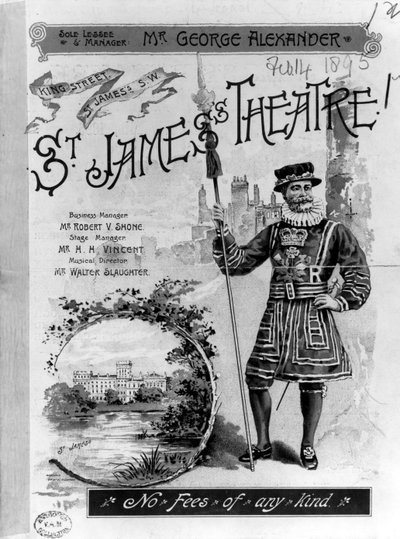Anuncio para el Teatro St. James en Londres, 1893 de English School