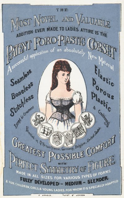 Anuncio del corsé patentado Poro-Plastic de English School