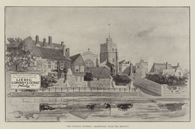 Anuncio, la epidemia de tifus, Maidstone desde el Medway de English School