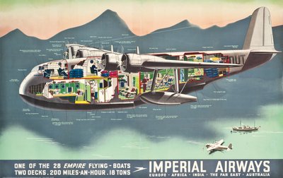 Cartel publicitario para los "Hidroaviones" de Imperial Airways, 1937 de English School