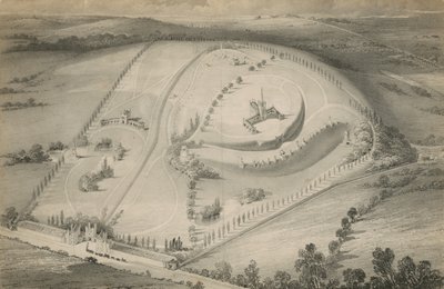 Vista aérea de un cementerio desconocido de English School