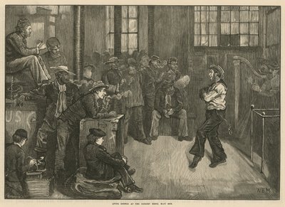 Después de la cena en el Hogar de los Marineros, East End, Londres de English School