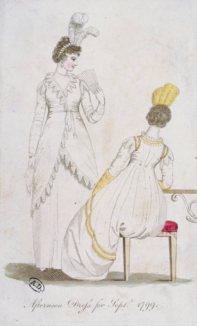 Vestido de tarde para septiembre de 1799 de English School