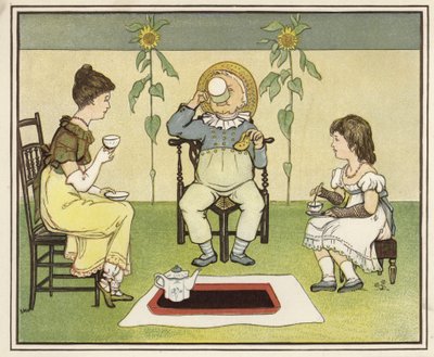 Té de la tarde (litografía en color) de English School