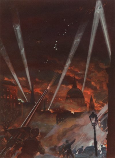 Ataque aéreo en Londres durante el Blitz, Segunda Guerra Mundial de English School