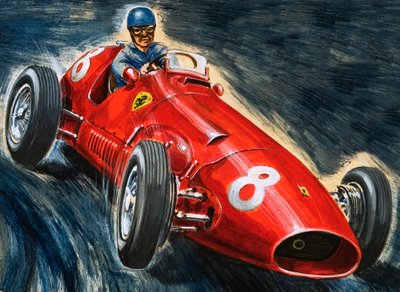 Alberto Ascari conduciendo un Maserati de English School