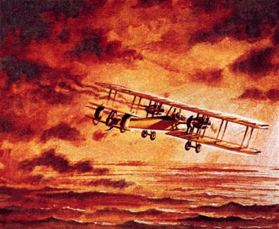 Alcock y Brown en su Vickers 