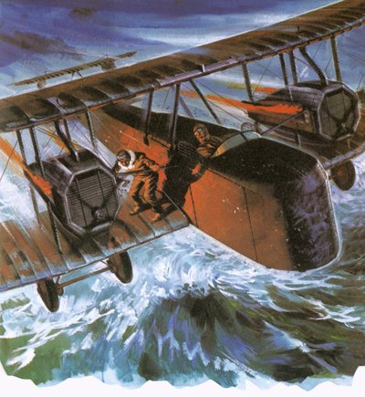Alcock y Brown en su Vickers 