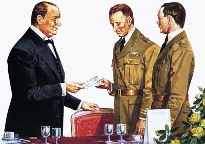 Alcock y Brown recibiendo un premio de Winston Churchill de English School